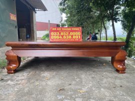 Sập thập điểu quần mai 1m8x2m2 gỗ hương vân xám Nam Phi