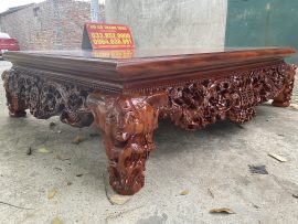 Sập thập điểu quần mai 1m8x2m2 gỗ hương vân xám Nam Phi