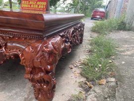 Sập thập điểu quần mai 1m8x2m2 gỗ hương vân xám Nam Phi