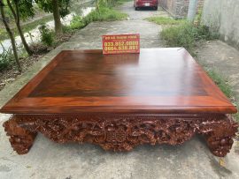 Sập thập điểu quần mai 1m8x2m2 gỗ hương vân xám Nam Phi