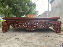 Sập thập điểu quần mai 1m8x2m2 gỗ hương vân xám Nam Phi