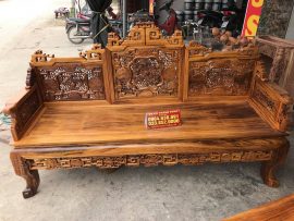 Ghế dài Bộ Trường Kỷ Huế Ngũ Lân Gỗ Gụ Ta Quảng Bình VIP