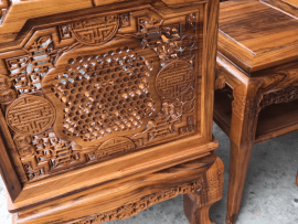 Bộ Trường Kỷ Huế Ngũ Lân Gỗ Gụ Ta Quảng Bình VIP đục thủng, đục xuyên