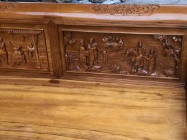 Trường Kỷ tích Tam Quốc Gỗ Gụ Mật đánh vecni trần