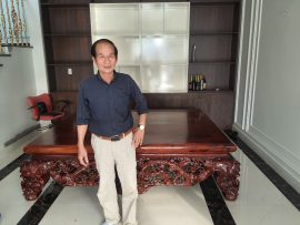 Sập thập điểu quần mai gỗ hương vân xám