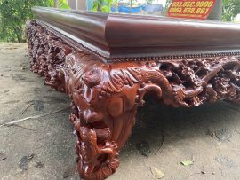 sập gỗ gụ đục thập điểu quần mai