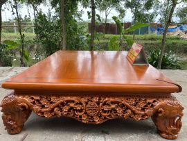 Sập thập điểu quần mai gỗ gụ chân 26cm