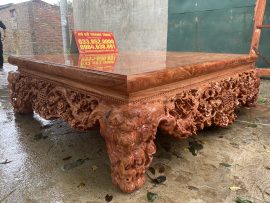 sập gỗ hương đá đục mai điểu