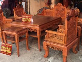 Bộ trường kỷ Huế 9 món gỗ gụ mật