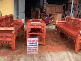 Trường kỷ vai lật sử dụng 100% gỗ hương đá Nam Phi, chế tác thủ công mỹ nghệ tinh xảo