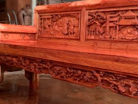 Trường kỷ vai lật sử dụng 100% gỗ hương đá Nam Phi, chế tác thủ công mỹ nghệ tinh xảo