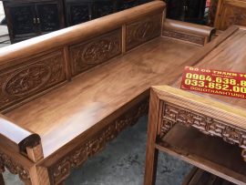 Bộ Trường Kỷ Lim Xanh đục tứ quý kiểu bắc bộ