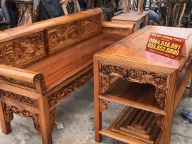 Bộ Trường Kỷ Tam Quốc Gỗ Gụ Ta Quảng Bình