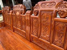 Chương ghế đục voi liền khối, tay 12 đục kênh bong nguyên con voi gỗ đặc – khác hẳn hàng ngoài chợ