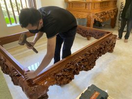 Bộ sập được tháo rời để vận chuyển và sẽ được ghép thành bộ sập hoàn chỉnh tại nhà khách mua hàng