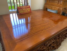 Bộ sập VIP đẳng cấp, lên màu bóng loáng bằng sơn PU cao cấp, dưỡng gỗ, bảo vệ chất gộ gụ quý bên trong