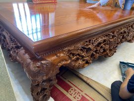 Chân sập 24cm đục Tùng Hạc tinh xảo vừa đẹp vừa đồ sộ