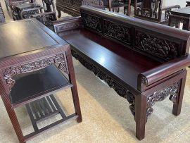 Trường Kỷ Cỡ Trung Đục Sen Cò Nảy Nền Gỗ Gụ