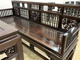 mặt ghế Trưởng Kỷ Con Tiện Huế gỗ gụ Mẫu Chân Thẳng