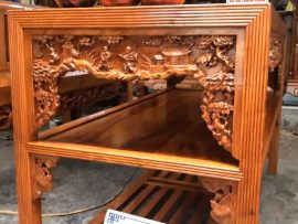 Trường Kỷ Đại Đục Tam Quốc Gỗ Hương Đá