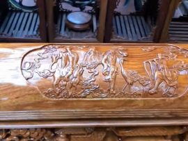 Trường kỷ bắc bộ gỗ hương đá đục tay