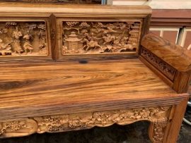 Trường Kỷ Đục Tích Tam Quốc Gỗ Gụ Ta Quảng Bình Hàng Chọn Vân