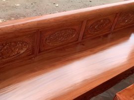 Ván ghế liền 1 tấm gỗ hương đá xanh nguyên khối 100% không chắp ghép