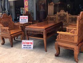 Bộ ghế được đánh nhám kỹ, mặt ghế bóng sáng không chút gợn