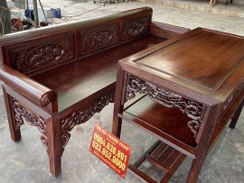 góc nghiêng trường kỷ vai lật gỗ lim đục tứ quý