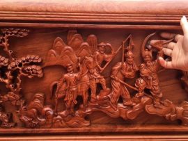 trường kỷ bắc bộ mẫu đục vinh quy bái tổ