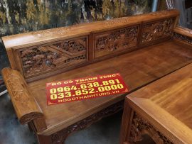 Chương ghế chia 3 ô đục tích tam quốc. Đoản ghế dài ngồi được 3-4 người