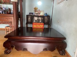 Bộ sập phòng khách, sập phòng thờ mẫu trơn đẹp 100% gỗ cẩm vàng