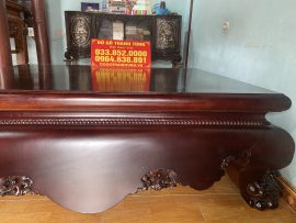 Mặt chính diện của quây sập đục họa tiết Trúc Nho kênh bong