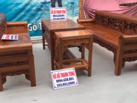 Bộ trường kỷ cao cấp chế tác thủ công mỹ nghệ trên nền gỗ lim xanh