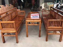 Bộ Trường Kỷ Con Tiện Lối Cổ Gỗ Gụ Ta Quảng Bình (Chú Bính - Phú Thọ)