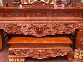 Sập thờ tứ linh gỗ hương đá