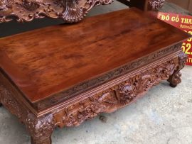 Bàn cơm mặt liền tấm đóng khuôn tranh dày dặn