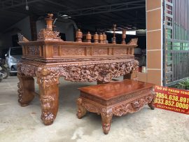 Góc nghiêng bộ sập thờ gỗ gụ