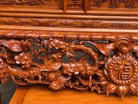 Sập thờ mai điểu gỗ hương đá