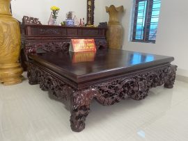 Sập thập điểu quần mai gỗ gụ 1m8x2m2