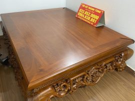 Mặt sập để trơn ghép từ 2 tấm gỗ gụ nguyên tấm, vân veo lựa tuyển