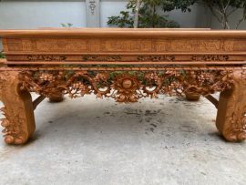Chính diện bộ sập thờ hoa mai
