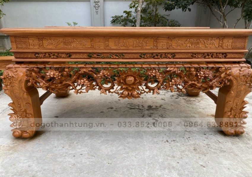 Sập thờ hoa mai đục tay kênh bong đẳng cấp