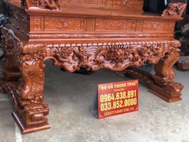 Bộ sập nổi bật với hoạ tiết tứ linh