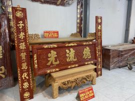 Bộ hoành phi câu đối phẳng độc đáo phù hợp với không gian nhà thờ tổ, nhà thờ họ, tư gia,…