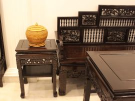 trường kỷ Song Tiện Tựa Ngũ Sơn gỗ gụ cao cấp