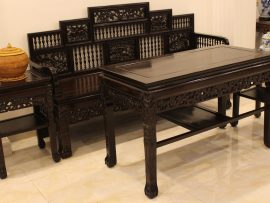 trường kỷ Song Tiện Tựa Ngũ Sơn