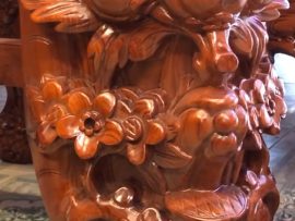 sập thờ mai điểu chân 24cm