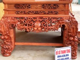 Mặt bên sập thờ mai điểu