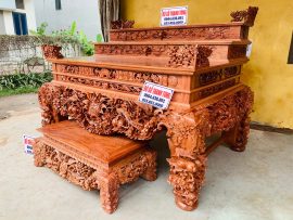 sập thờ mai điểu gỗ hương đá